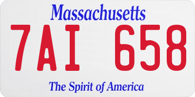 MA license plate 7AI658