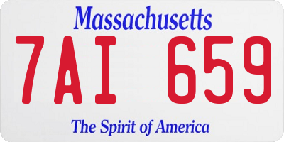 MA license plate 7AI659