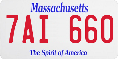MA license plate 7AI660