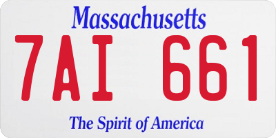 MA license plate 7AI661