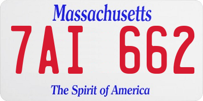 MA license plate 7AI662