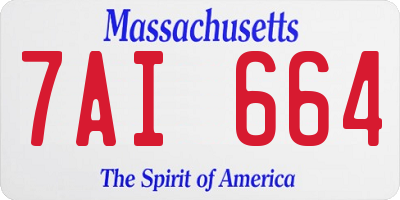 MA license plate 7AI664