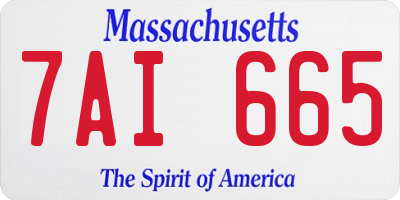 MA license plate 7AI665