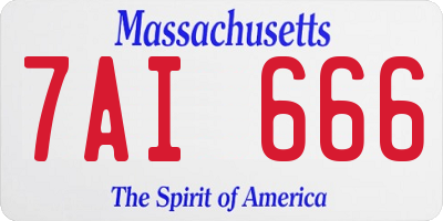 MA license plate 7AI666