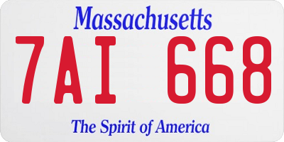 MA license plate 7AI668