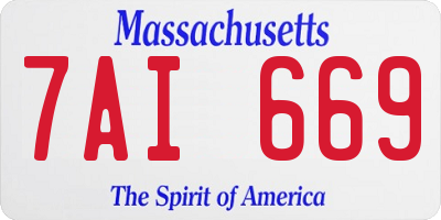 MA license plate 7AI669