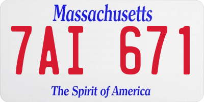MA license plate 7AI671