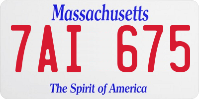 MA license plate 7AI675