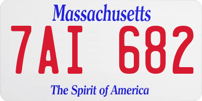 MA license plate 7AI682