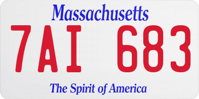 MA license plate 7AI683