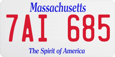 MA license plate 7AI685