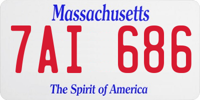 MA license plate 7AI686