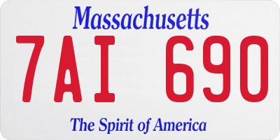 MA license plate 7AI690