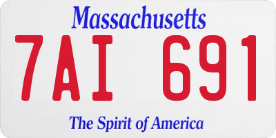 MA license plate 7AI691