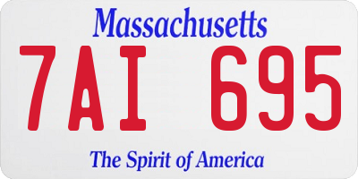MA license plate 7AI695