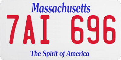 MA license plate 7AI696
