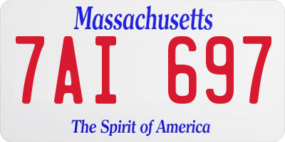 MA license plate 7AI697