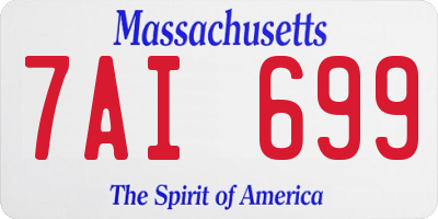 MA license plate 7AI699