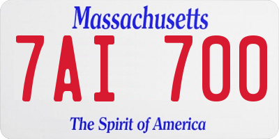 MA license plate 7AI700