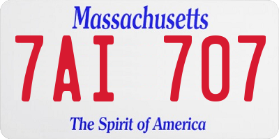 MA license plate 7AI707