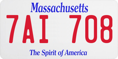 MA license plate 7AI708