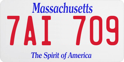 MA license plate 7AI709