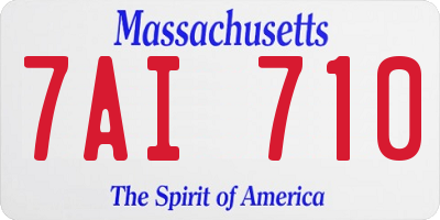 MA license plate 7AI710