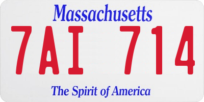MA license plate 7AI714