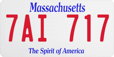 MA license plate 7AI717