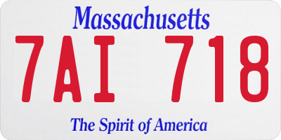 MA license plate 7AI718