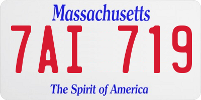 MA license plate 7AI719