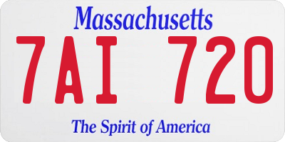 MA license plate 7AI720