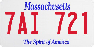 MA license plate 7AI721