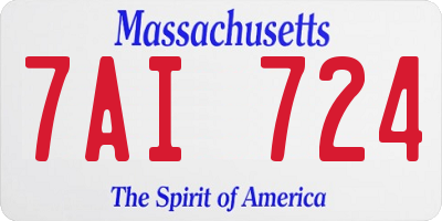 MA license plate 7AI724