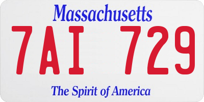 MA license plate 7AI729