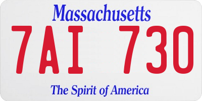 MA license plate 7AI730