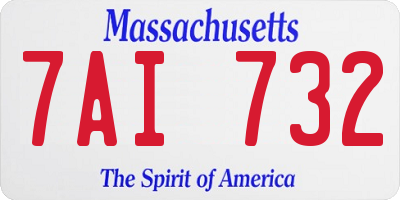 MA license plate 7AI732