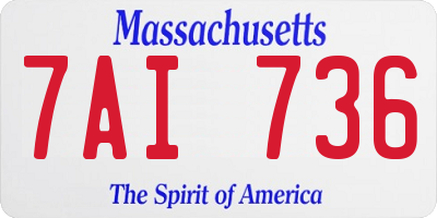 MA license plate 7AI736