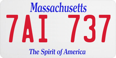 MA license plate 7AI737