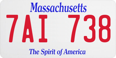 MA license plate 7AI738