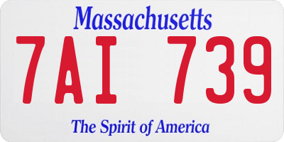 MA license plate 7AI739