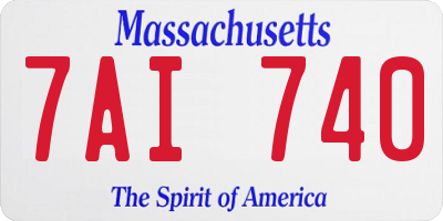 MA license plate 7AI740