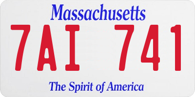 MA license plate 7AI741