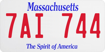 MA license plate 7AI744