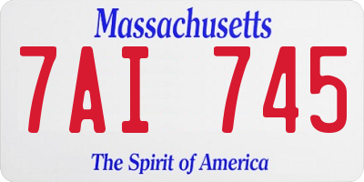 MA license plate 7AI745