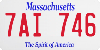 MA license plate 7AI746