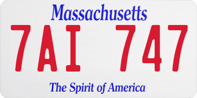 MA license plate 7AI747