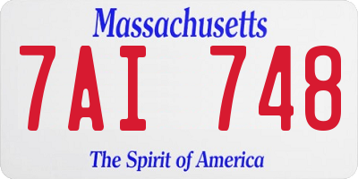 MA license plate 7AI748