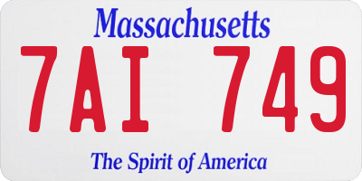 MA license plate 7AI749