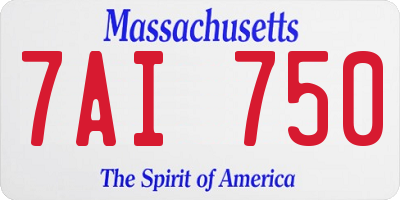 MA license plate 7AI750